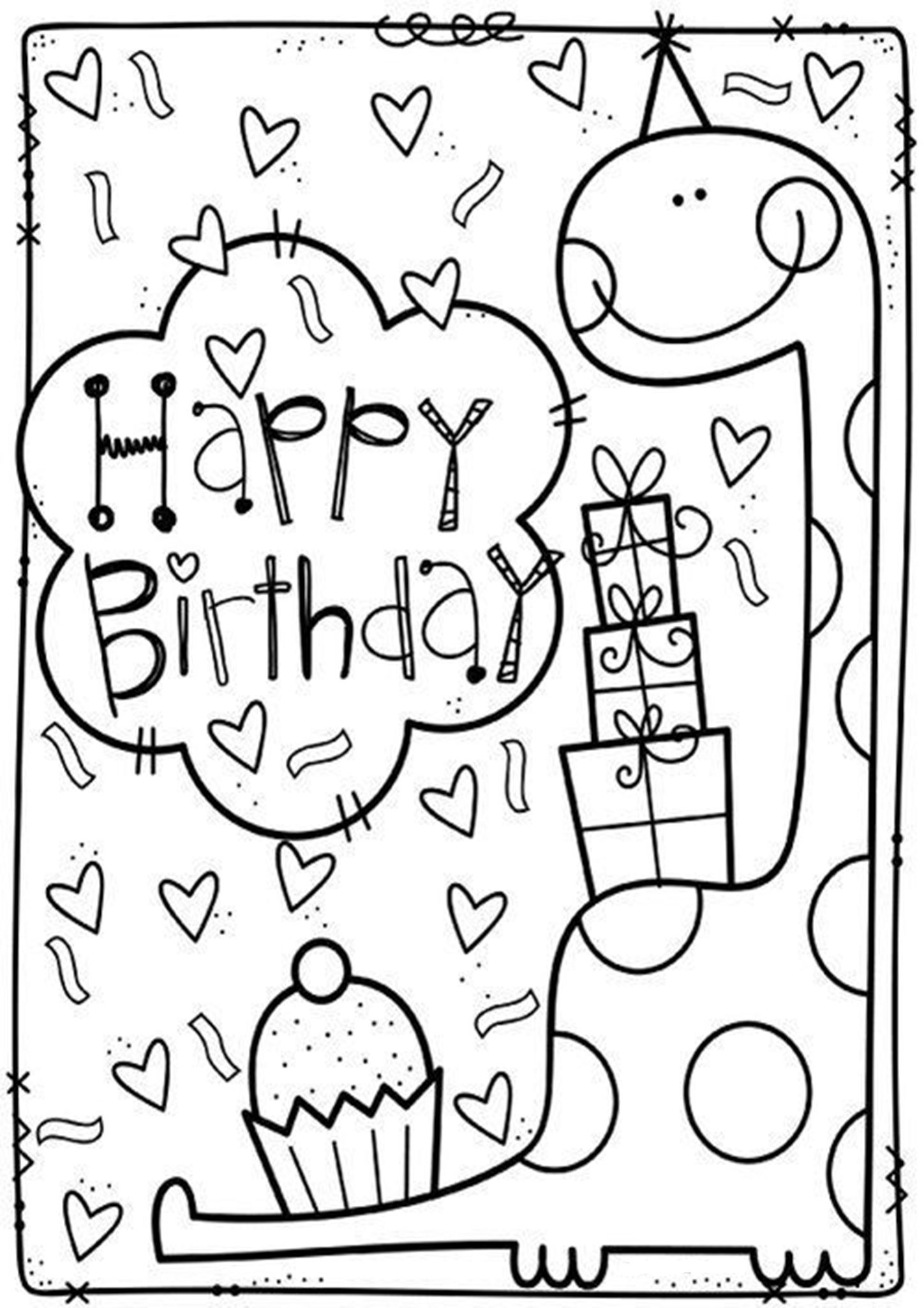 Free & Easy To Print Happy Birthday Coloring Pages | Birthday coloring pages,  Happy birthday coloring pages, Dinosaur coloring pages