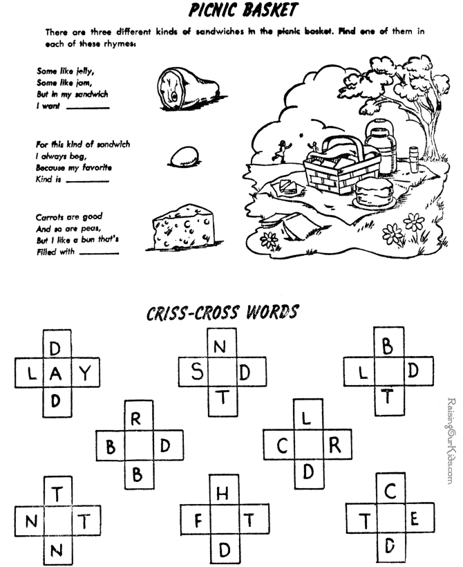 Printable crossword puzzles for kids 007 - Coloring Library
