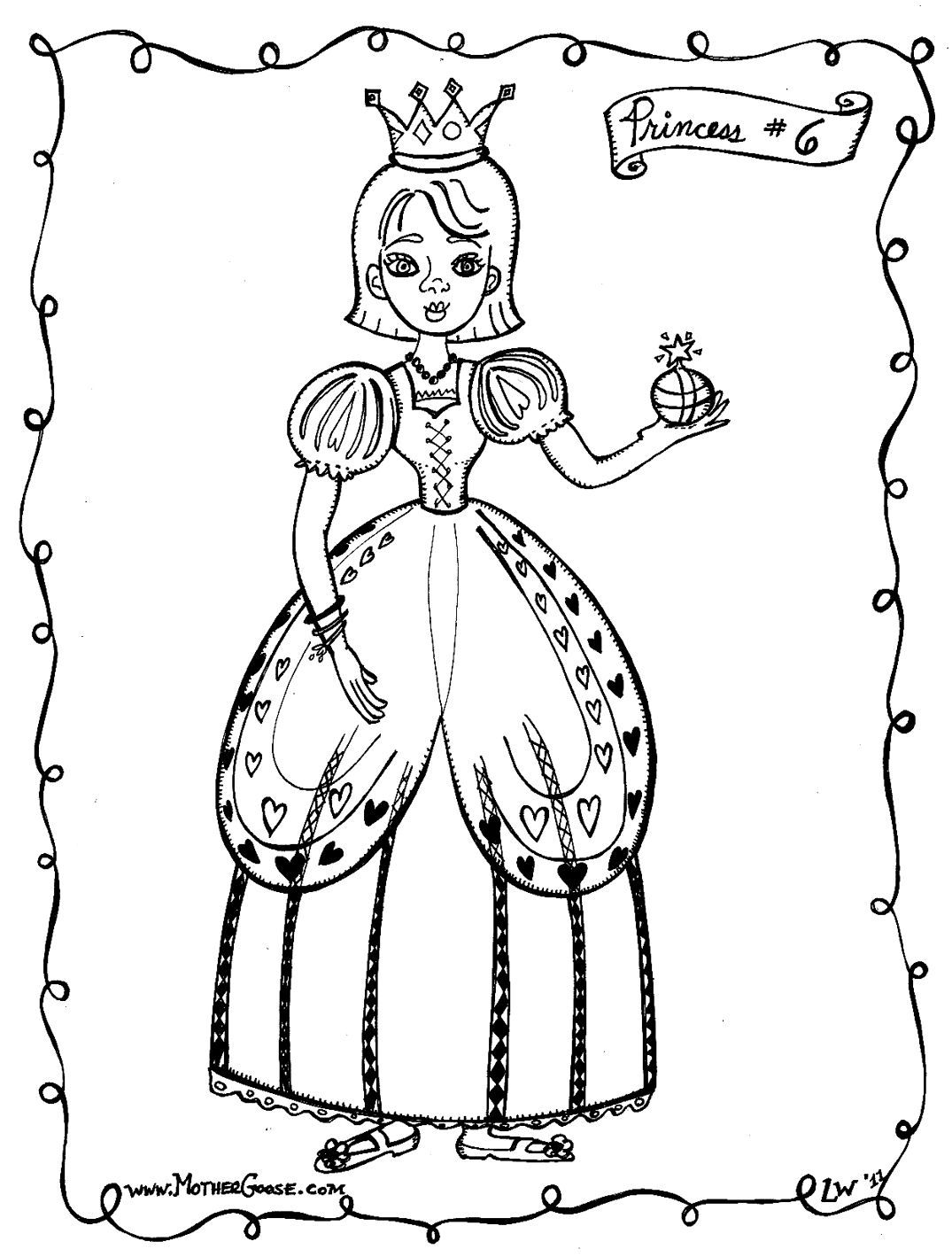 6 free Princess Coloring Pages, printable paper craft for girls ...