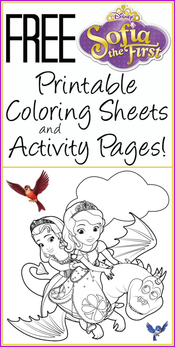 FREE Printable Sofia the First Coloring Pages, Activity Sheets!