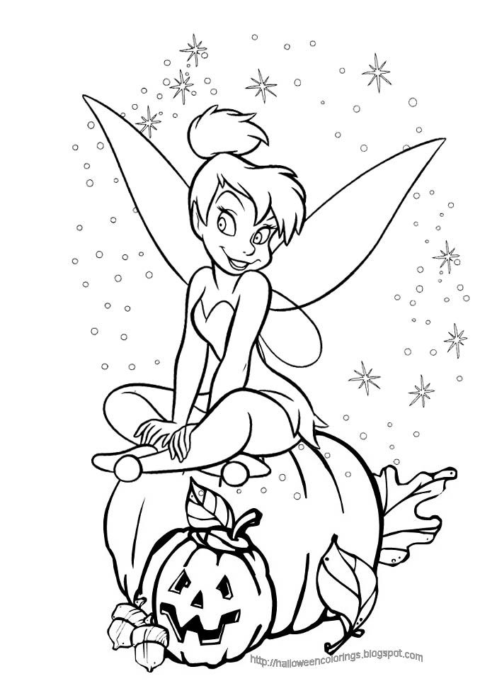 Tinkerbell Halloween Coloring Pages - Printable Free Coloring Pages