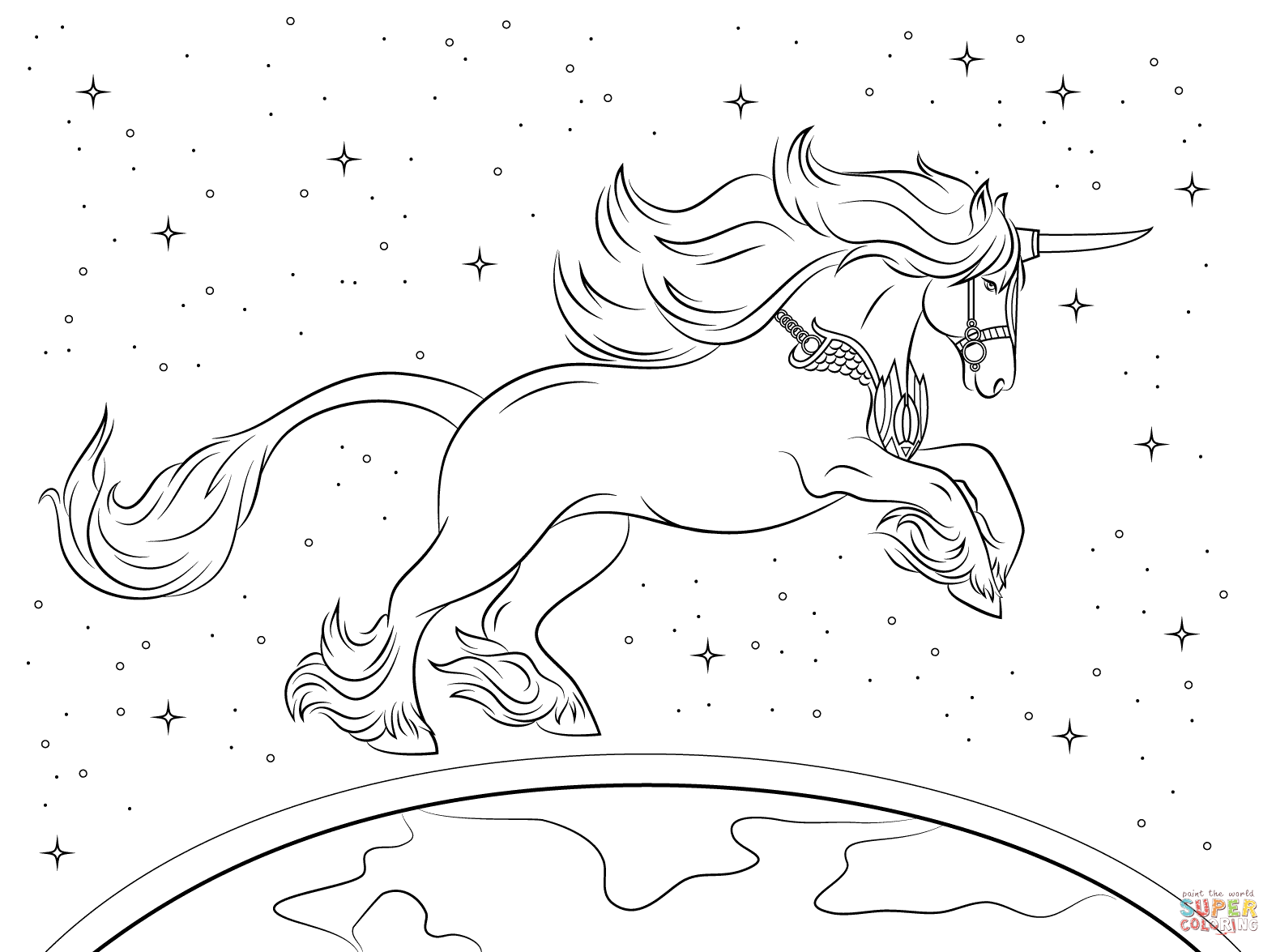 Beautiful Unicorn Coloring Page   Free Printable Coloring Pages ...