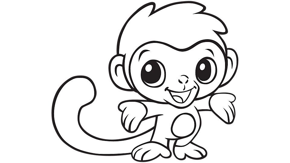 Free Baby Monkey Coloring Pages - High Quality Coloring Pages