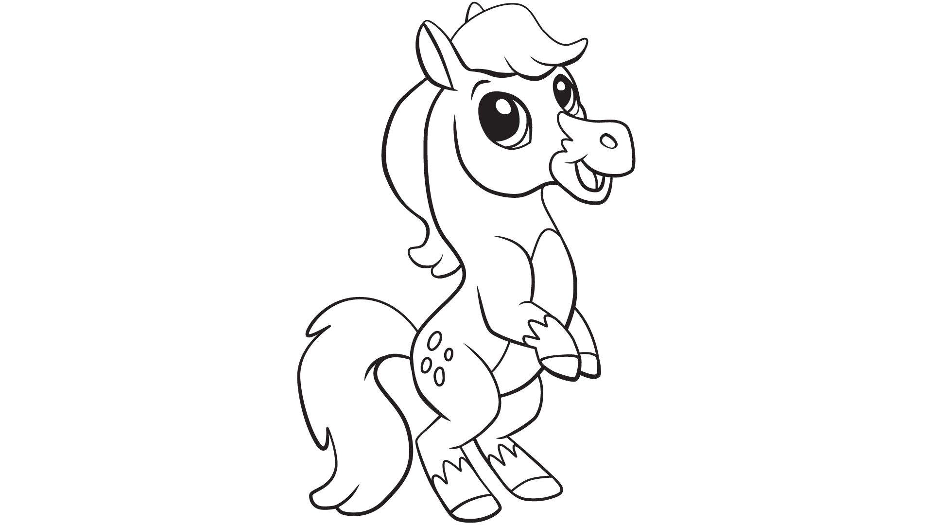 Horses Cartoon Coloring Page - Coloring Home