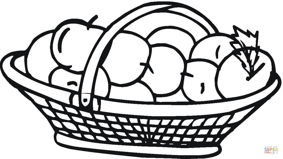 Apple Basket coloring page | Free Printable Coloring Pages
