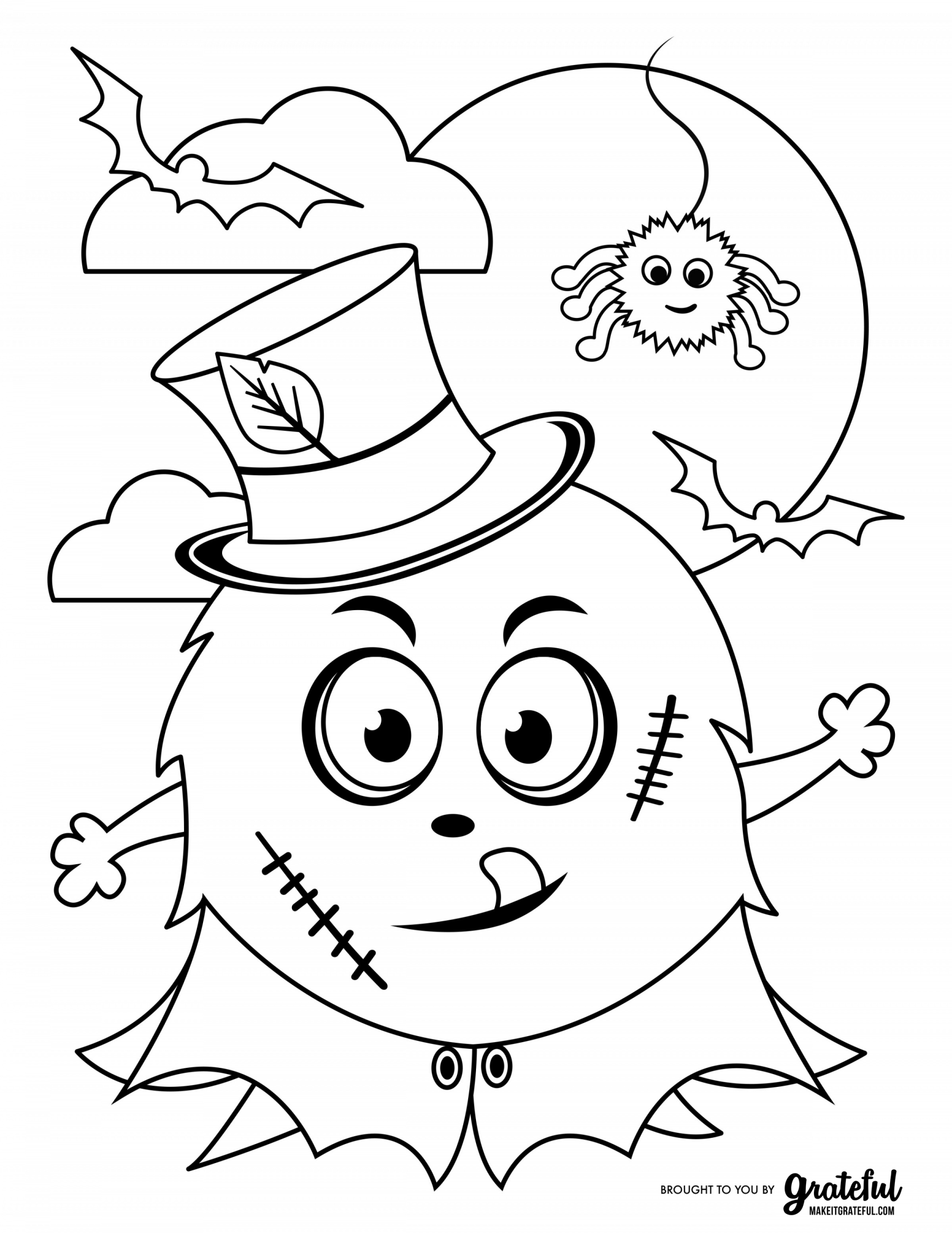 Halloween Decorations Coloring Pages - Coloring Home