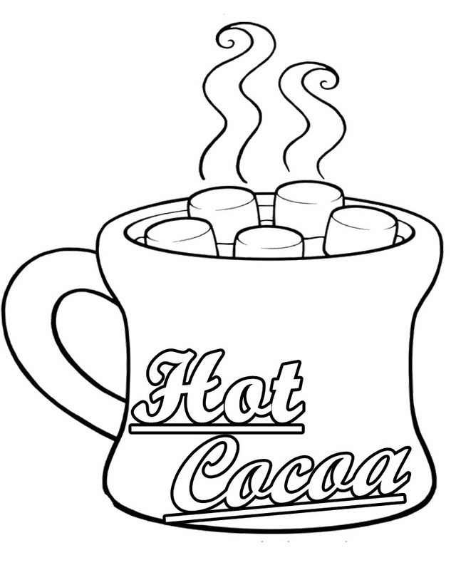 hot cocoa mug coloring page – Manet