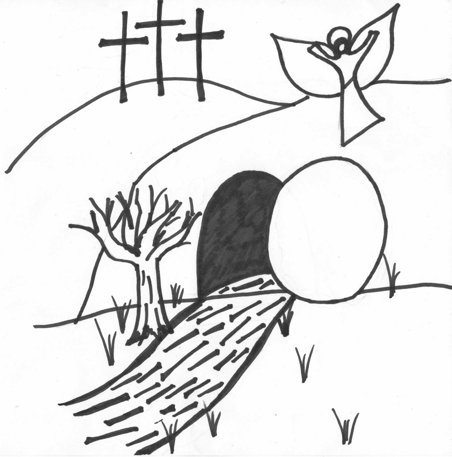 The Angel at Tomb of Jesus Coloring Page (Page 2) - Line.17QQ.com