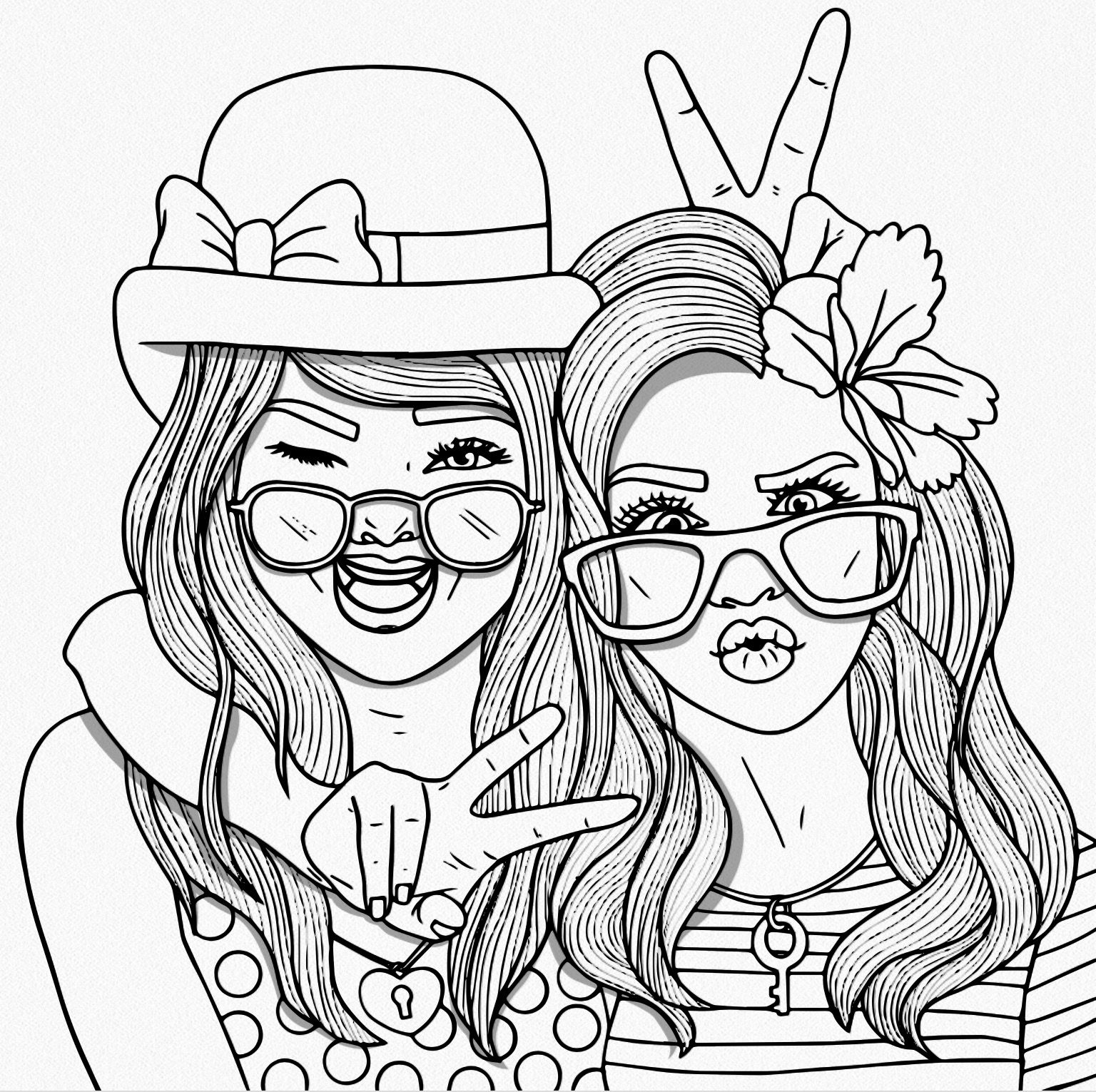 Bestie People Coloring Pages Cute Cool Sheets To Print Free Out For Adults  – Slavyanka