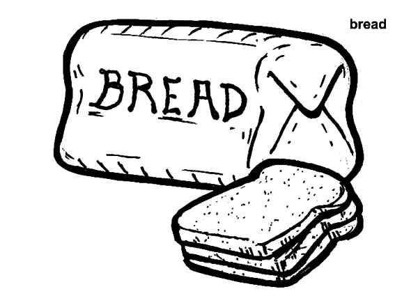 Bread Clipart Coloring Colouring Pages Color Food Breads Kids Loaves ...