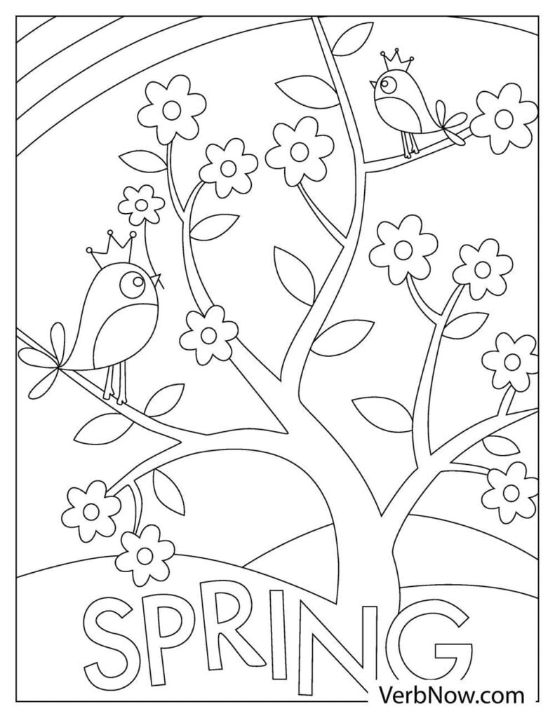 Free SPRING Coloring Pages & Book for Download (Printable PDF) - VerbNow