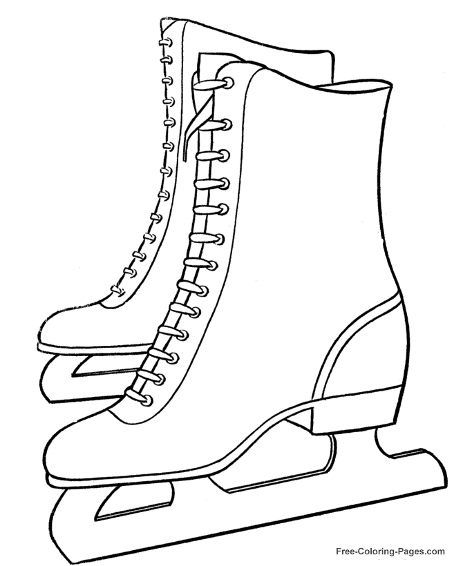 Print Winter Coloring Pages - Ice Skates