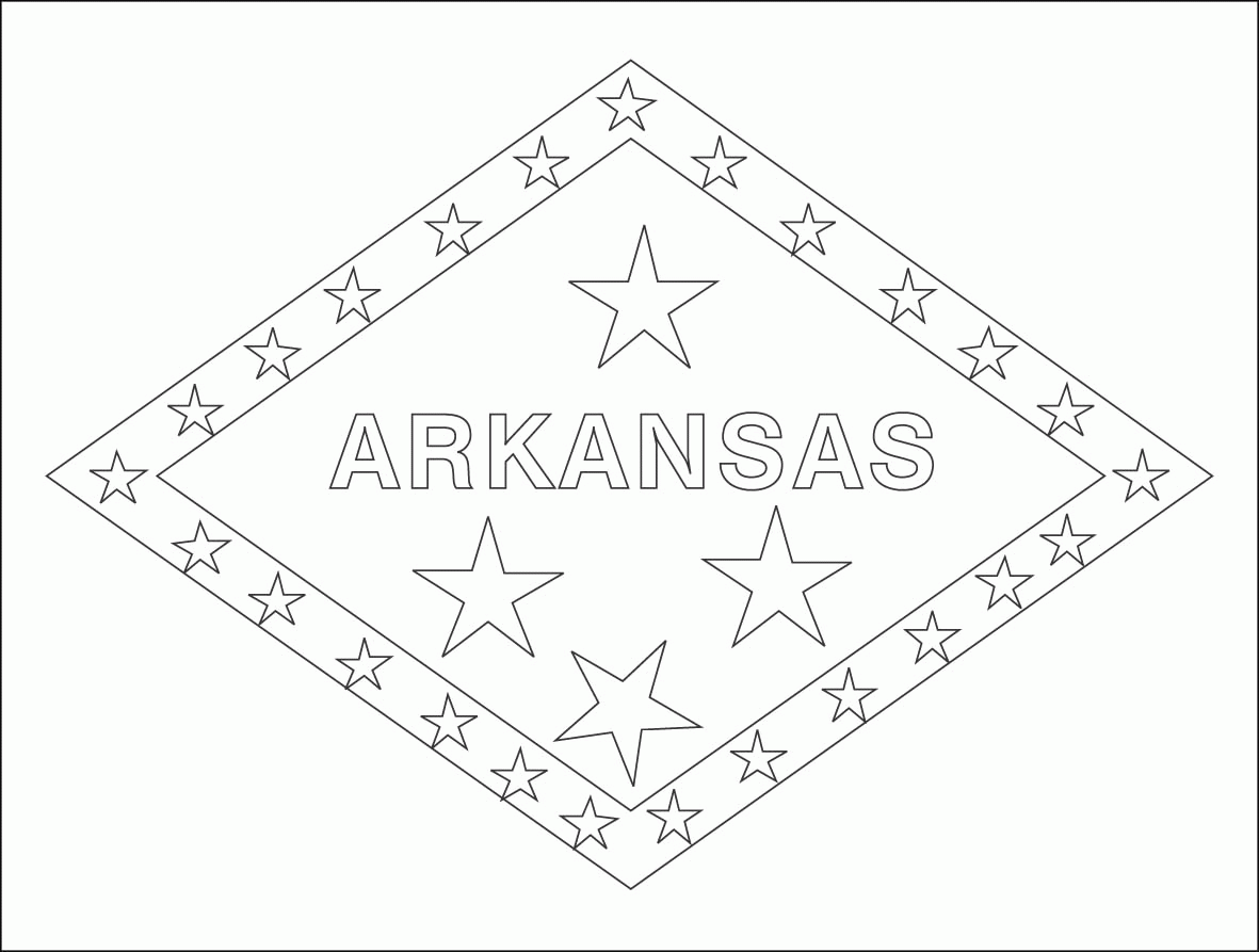 Arkansas State Flag Coloring Sheet - Coloring Page