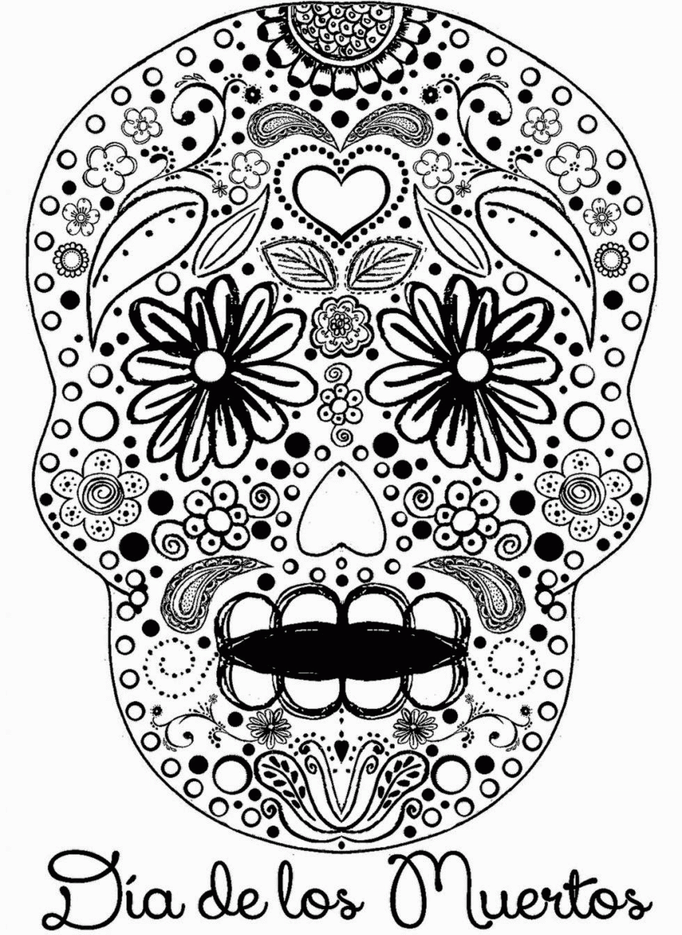 New Day Of The Dead Coloring Pages Getcoloringpages - Widetheme