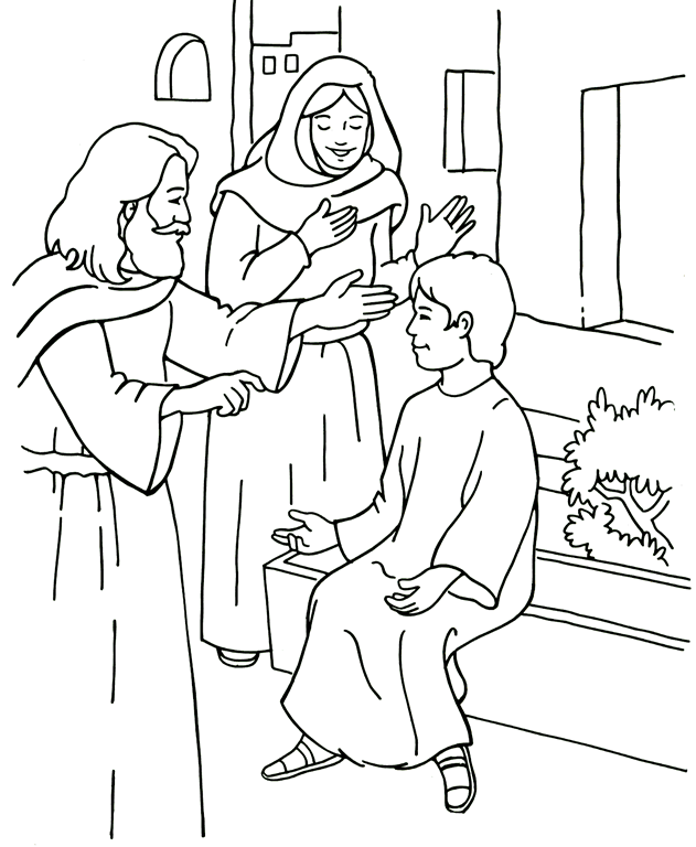 Jesus Heals The Sick Coloring Page - Coloring Home
