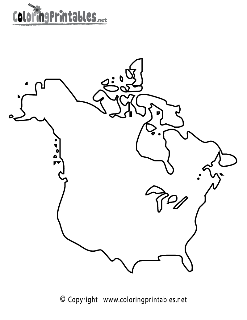 North America Map Coloring Page A Free Travel Coloring Printable