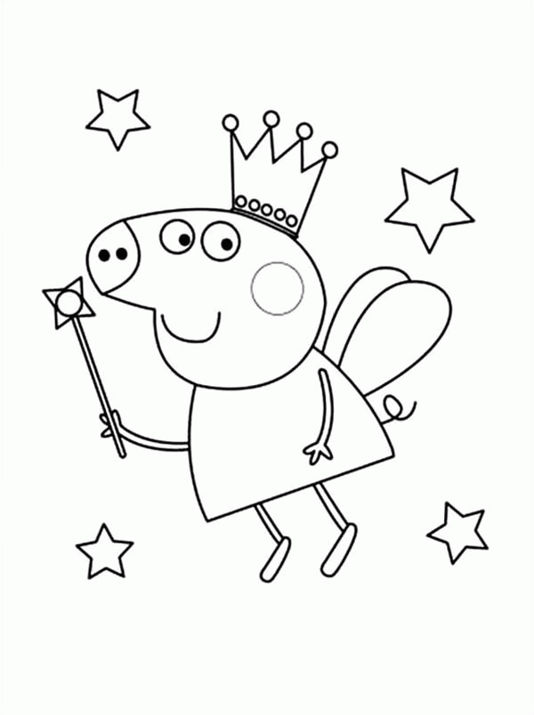 Peppa Pig the Good Fairy Coloring Page: Peppa Pig the Good Fairy ...