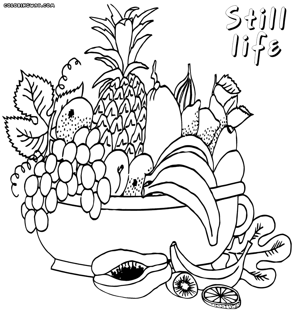 Still Life Coloring Page. Coloring Page To Download And Print