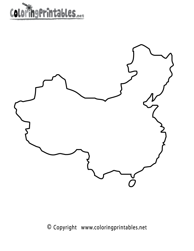 China Map Coloring Page - A Free Travel Coloring Printable