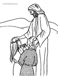 Jesus Loves The Children Coloring Page - Coloring Pages for Kids ...