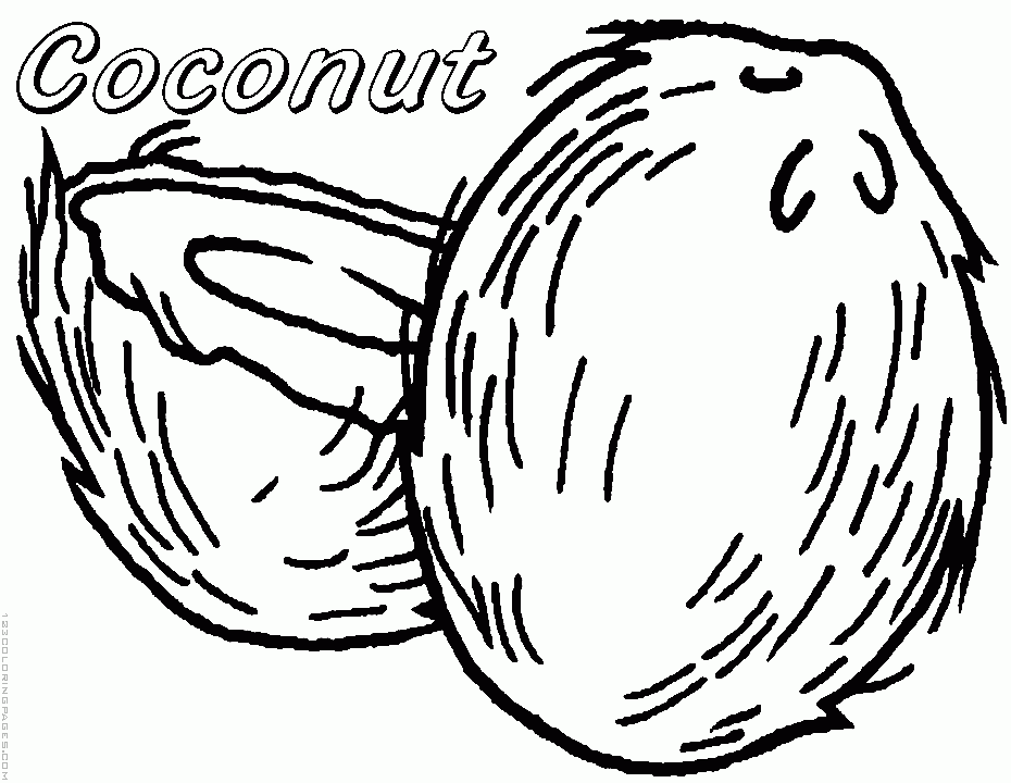Coconut Cartoon Coloring