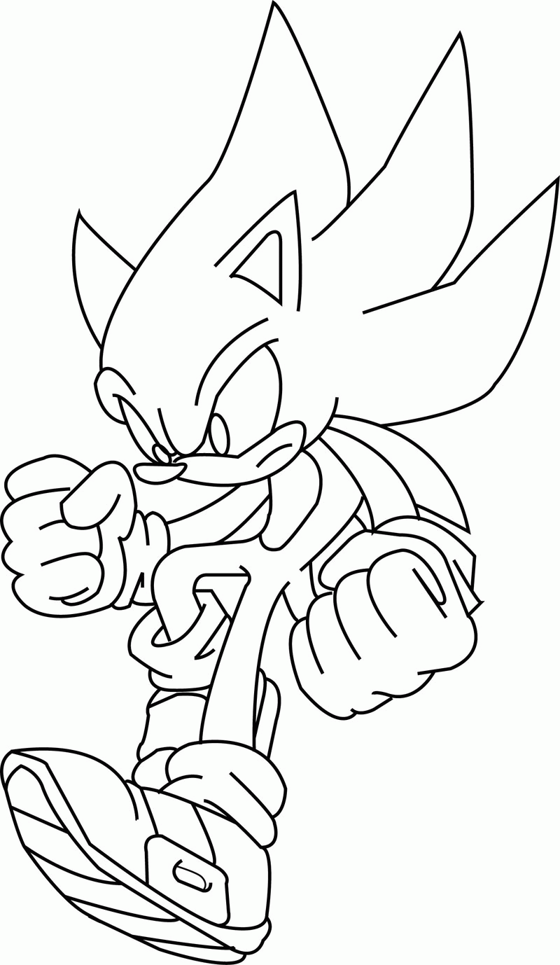 Super Sonic Coloring Page Coloring Home
