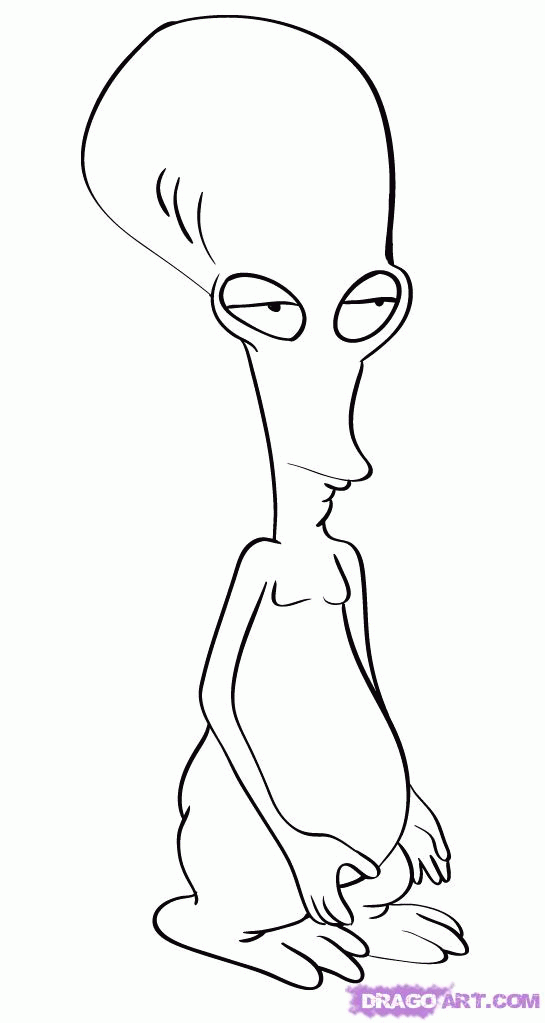 Draw Roger the Alien from American Dad, Step by Step, Drawing ...