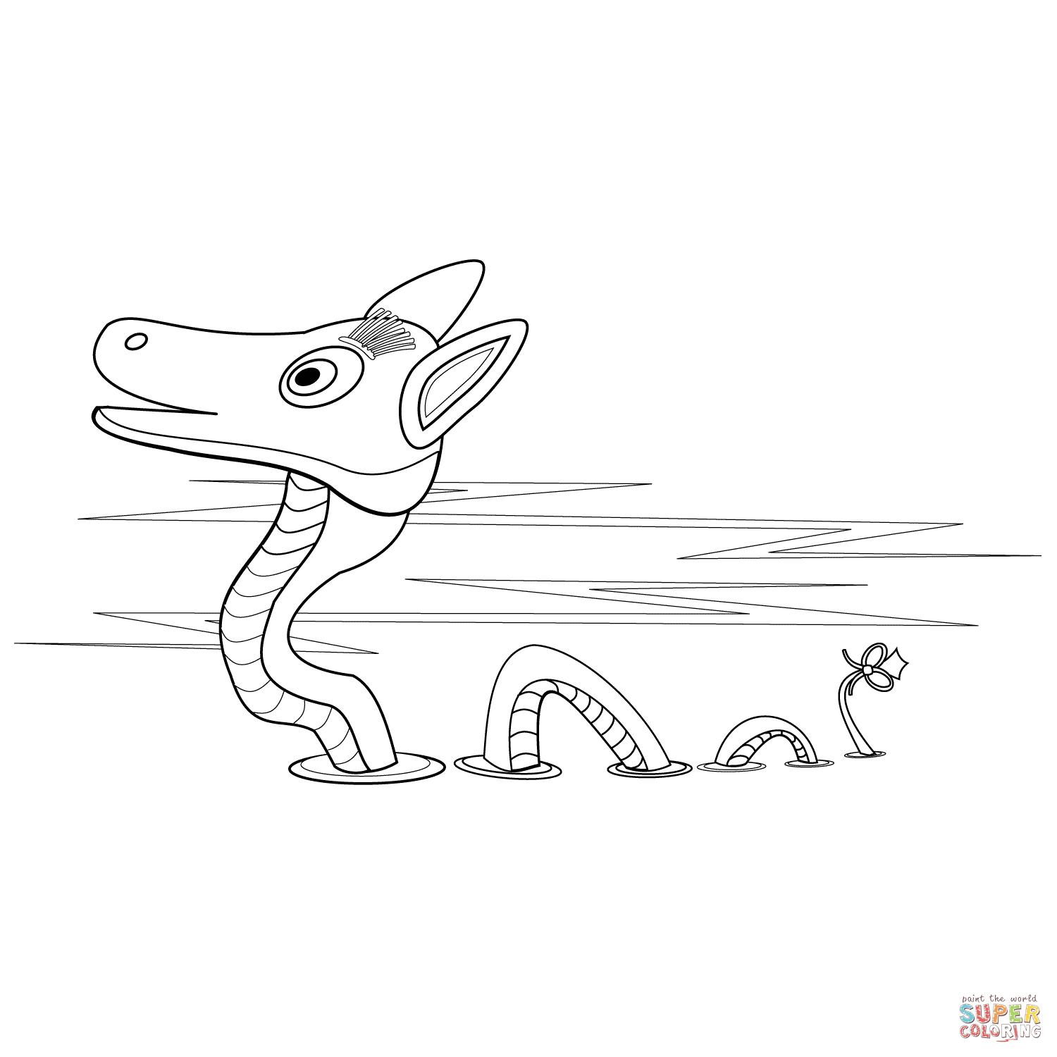 Cartoon Loch Ness Monster coloring page | Free Printable Coloring ...