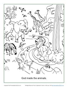 God Made The Animals Coloring Page - Coloring Pages for Kids and ...