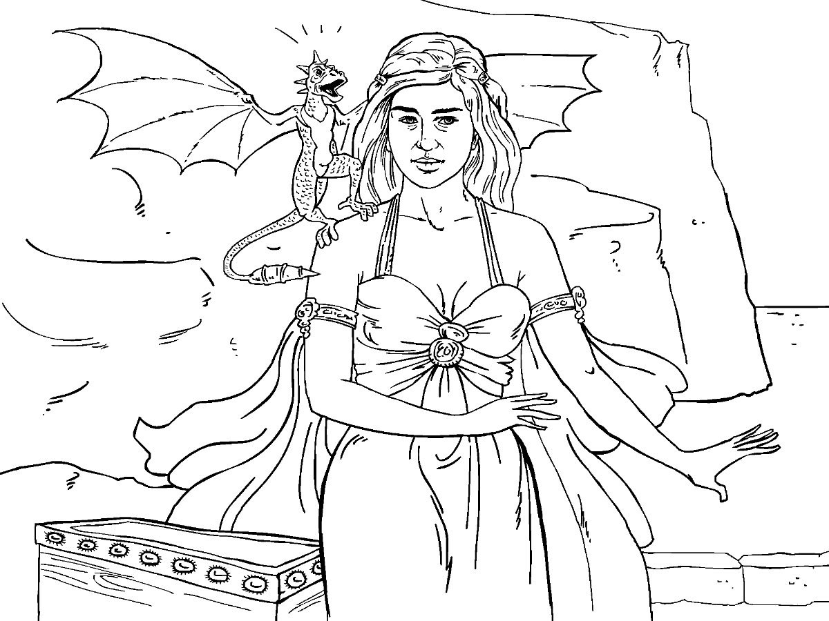 Game of Thrones Colouring in Page - Danaerys | Coloring ...