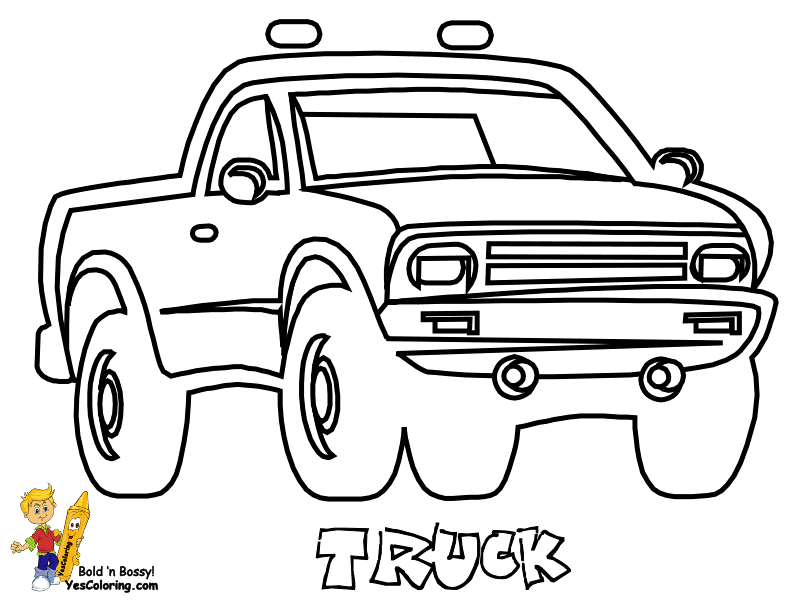 American Pickup Truck Coloring Sheet | Free | Trucks | Jeep