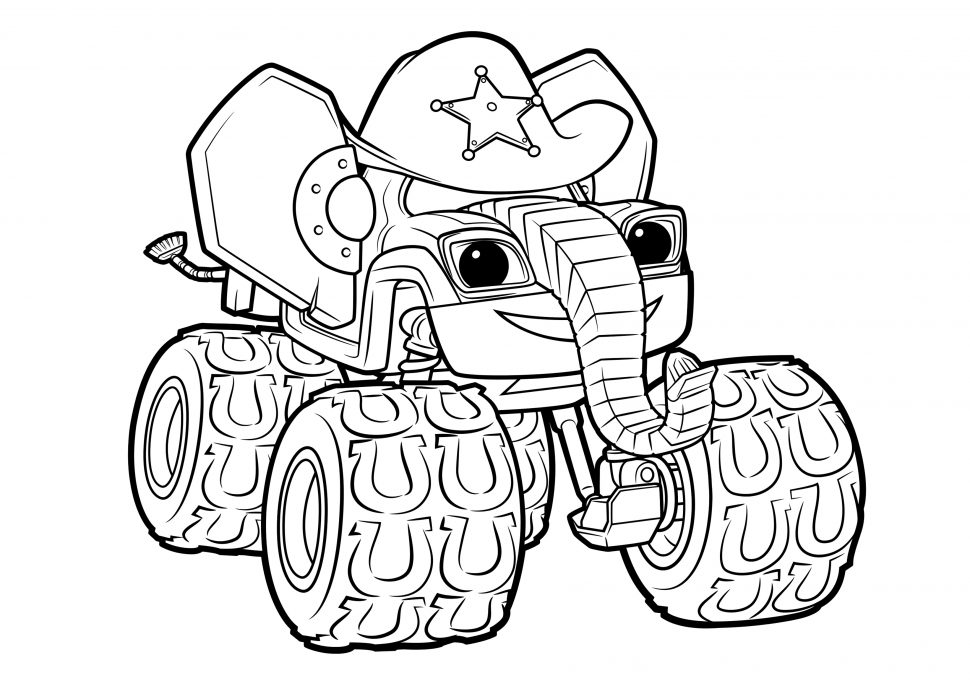 Coloring: Blaze And The Monster Machines Starla Elephant ...