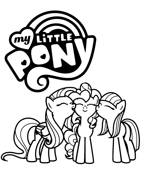 High-quality Three ponies coloring page to print for free