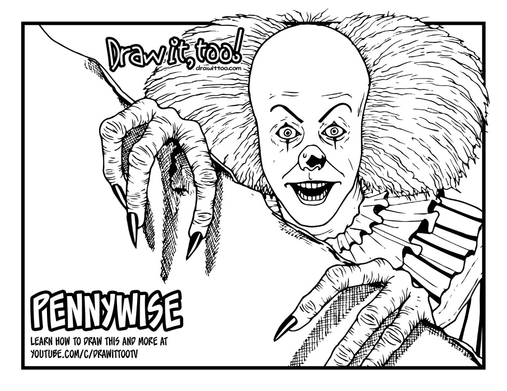 The best free Pennywise coloring page images. Download from 81 ...
