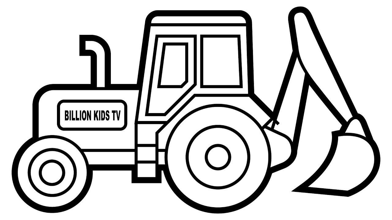 Excavator clipart colouring page, Excavator colouring page ...