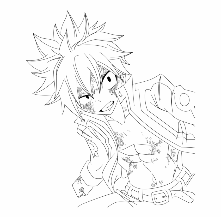 Fairy Tail Natsu Dragneel Coloring Pages   Transparent PNG ...
