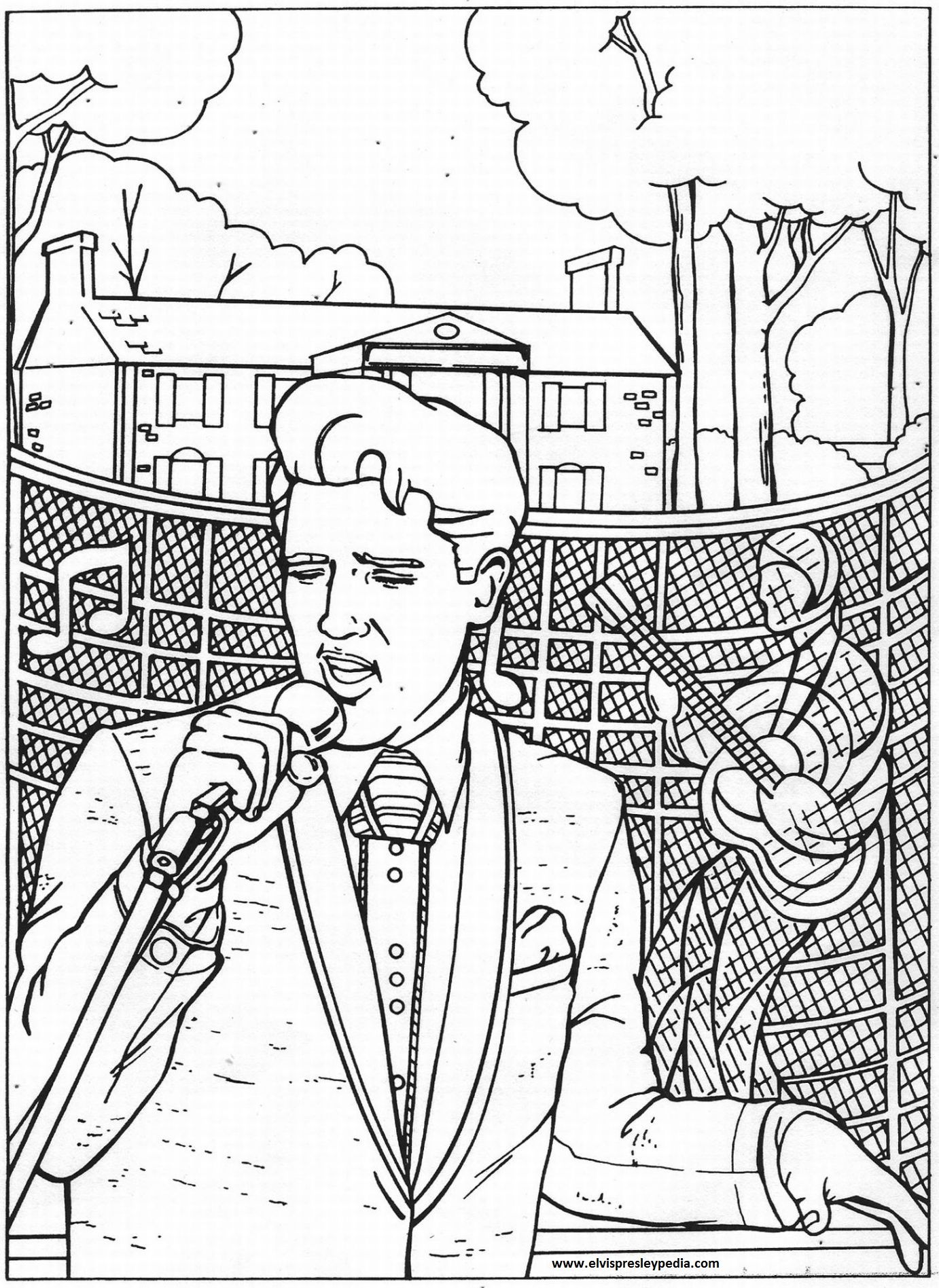 Elvis Presley Coloring Pages Coloring Home