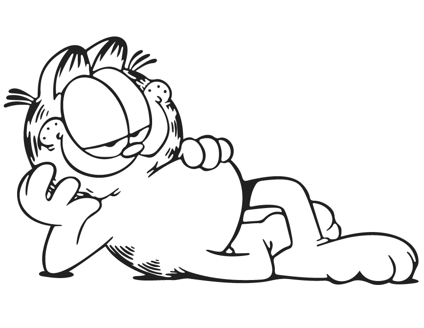 Jim Davis Scared Garfield Coloring Page | Free Printable Coloring 
