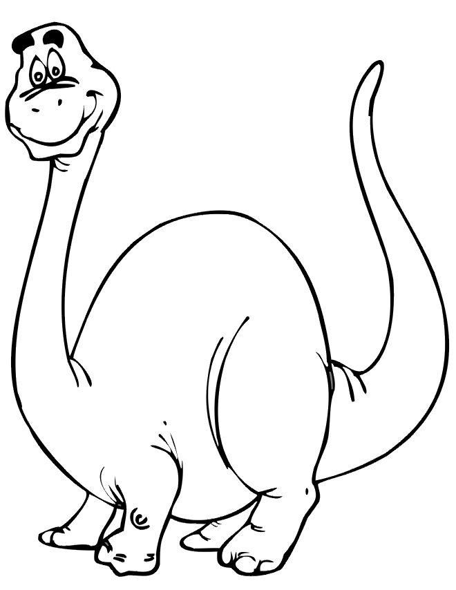 Dinosaur Coloring Page | Happy Dinosaur
