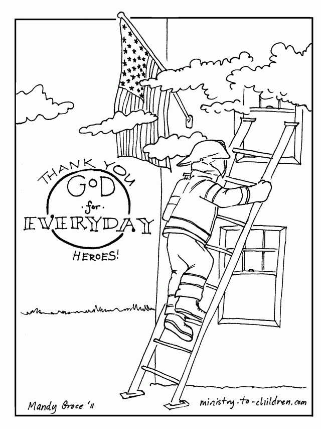 Firefighter Coloring Page Thank God For Everyday Heroes 151835 