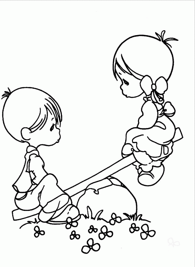 Precious Moments Boy And Girl Coloring Pages - Precious Moments 