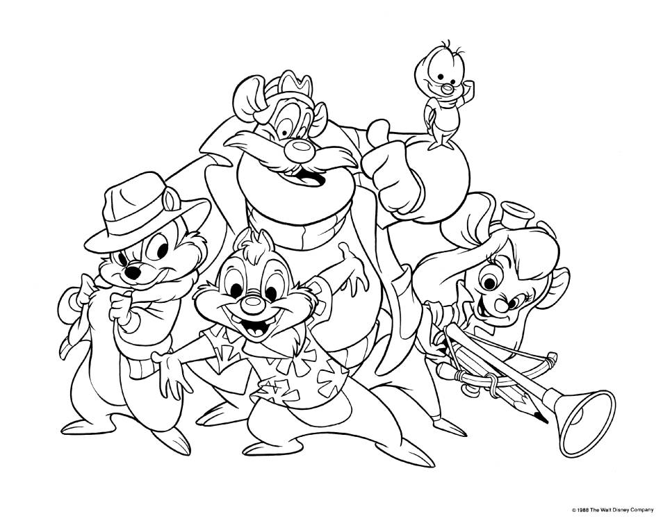 Chip And Dale Coloring Pages - Coloring Home