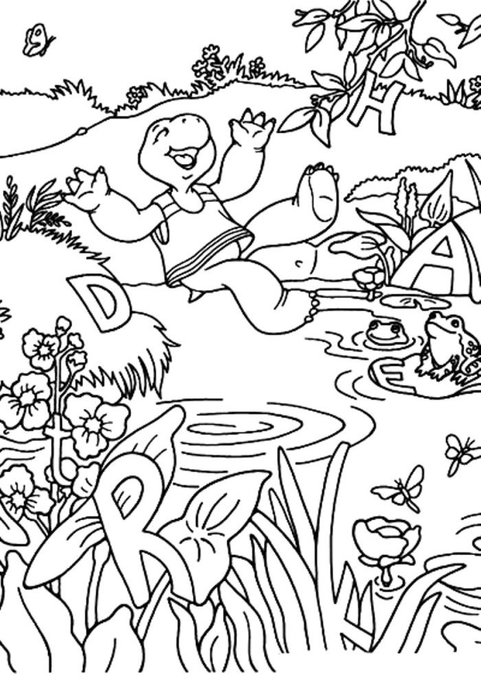 Franklin With Christmas Present Coloring Page - Christmas Coloring 