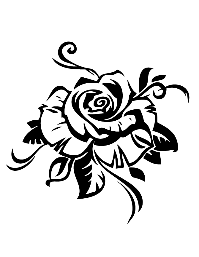 Rose Design Coloring Page | Free Printable Coloring Pages