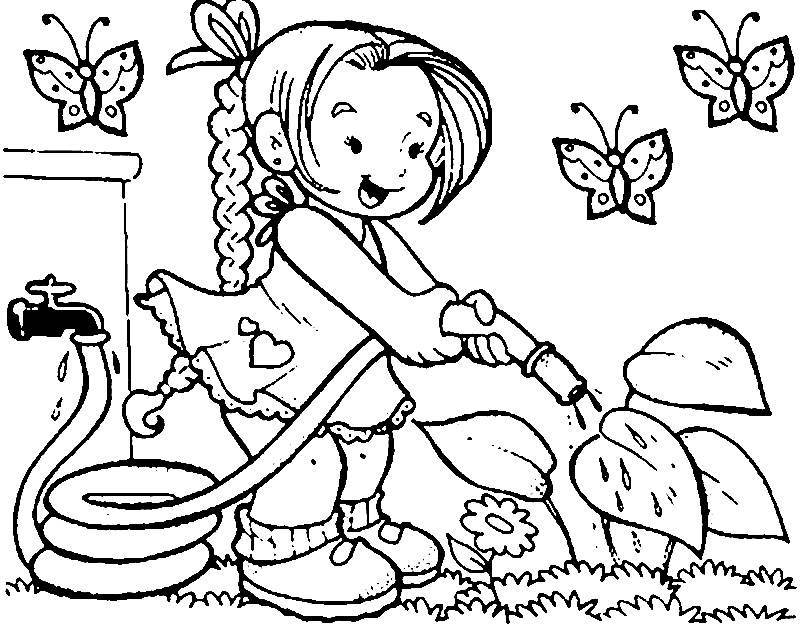 Print Watering Flower Coloring Pages Or Download Preschool 