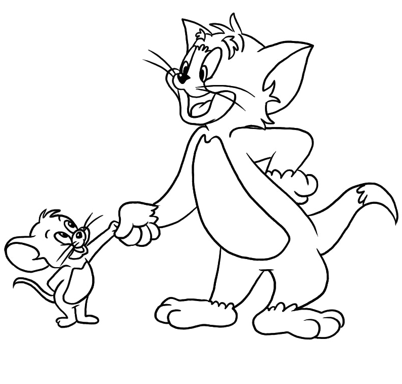 Tom And Jerry Are Familiar Friends Coloring Pages - Tom And Jerry 