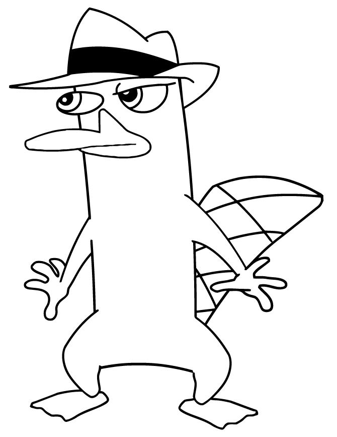 Agent P From Phineas And Ferb Coloring Page | HM Coloring Pages