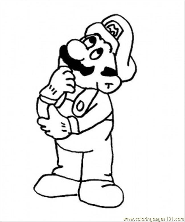 Coloring Pages Mario In His Thoughts (Cartoons > Others) - free 