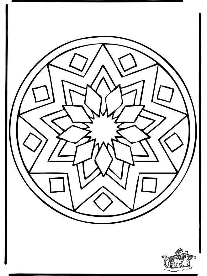 Geometric Mandala Coloring Page Tattoo