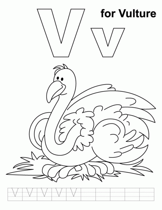 Download V For Vulture Alphabet Coloring Pages Or Print V For 
